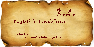 Kajtár Lavínia névjegykártya